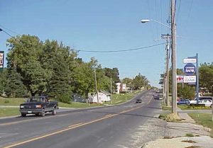 Four- to three-lane conversion in Osceola, Iowa
