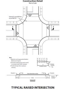 Construction detail for a typical raised intersection